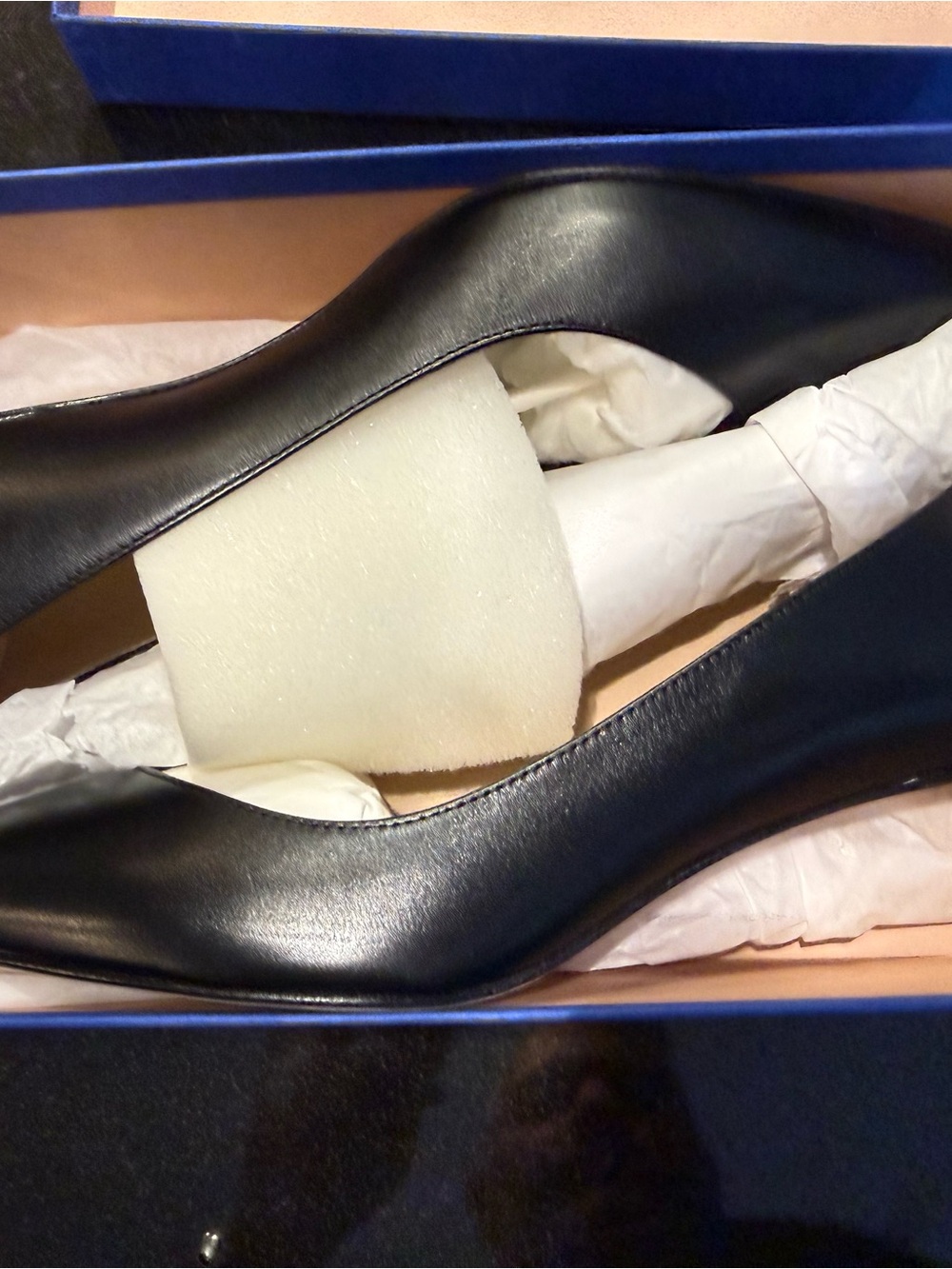 Stuart Weitzman Black Leather Flats - Classic Pointed Toe